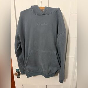 Comfort Embroidered Slate Blue Hoodie